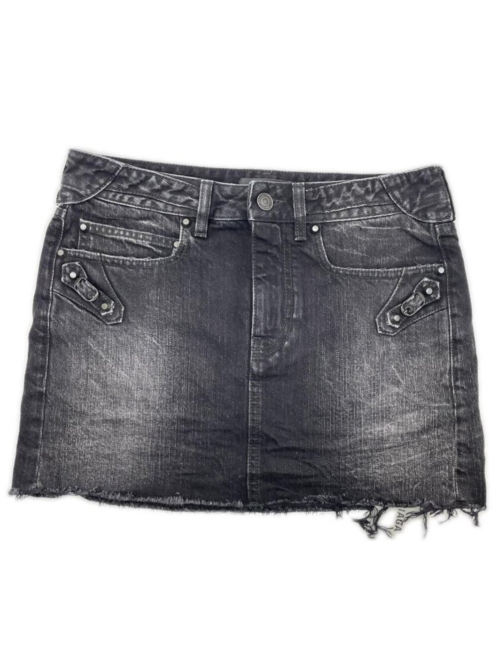 Balenciaga Vintage Black Wash City Mini Denim Skirt 34